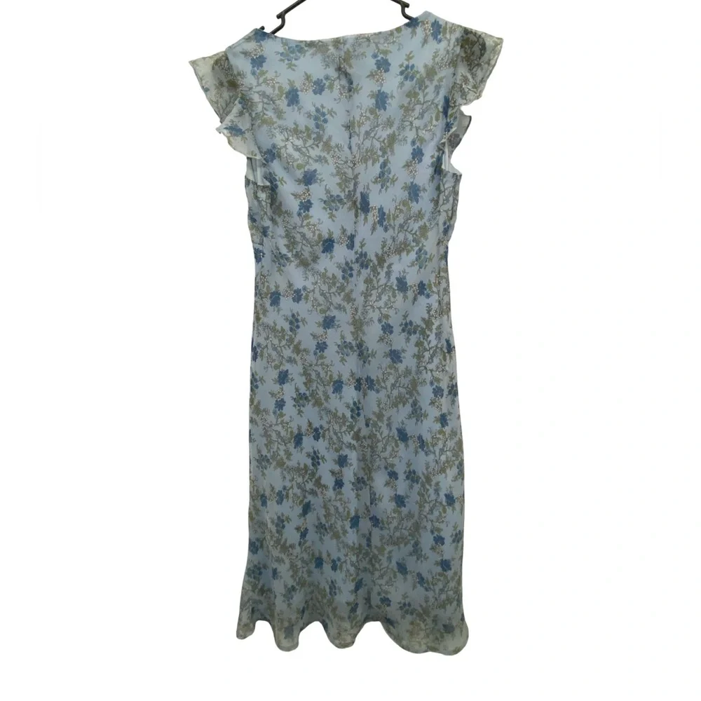 Marks & Spencer Blue and White Floral Midi Dress - Picture 2 of 4
